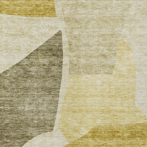 Homeroots 3' Abstract Washable Area Rug In Olive And Fern Green For Stylish Indoor And Outdoor Spaces 3' X 5' Polyester 580730