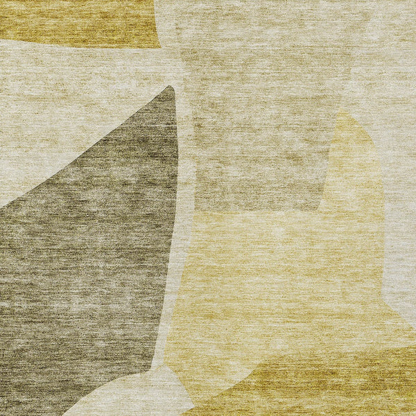 Homeroots 3' Abstract Washable Area Rug In Olive And Fern Green For Stylish Indoor And Outdoor Spaces 3' X 5' Polyester 580730