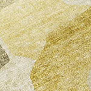 Homeroots 3' Abstract Washable Area Rug In Olive And Fern Green For Stylish Indoor And Outdoor Spaces 8' Round Polyester 580732