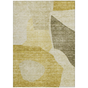 Homeroots 3' Abstract Washable Area Rug In Olive And Fern Green For Stylish Indoor And Outdoor Spaces 8' X 10' Polyester 580733