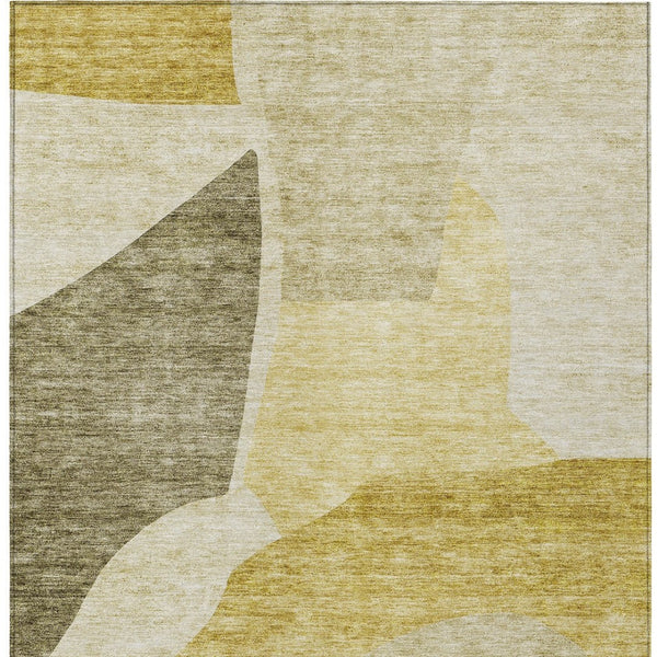Homeroots 3' Abstract Washable Area Rug In Olive And Fern Green For Stylish Indoor And Outdoor Spaces 10' X 14' Polyester 580735