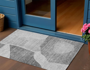 Homeroots 3' Abstract Washable Area Rug In Olive And Fern Green For Stylish Indoor And Outdoor Spaces 3' X 5' Polyester 580736