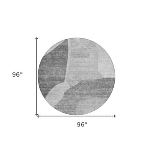 Homeroots 3' Abstract Washable Area Rug In Olive And Fern Green For Stylish Indoor And Outdoor Spaces 8' Round Polyester 580738