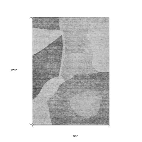 Homeroots 3' Abstract Washable Area Rug In Olive And Fern Green For Stylish Indoor And Outdoor Spaces 8' X 10' Polyester 580739