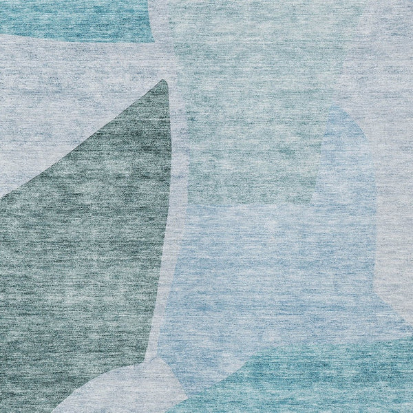 Homeroots 3' Abstract Washable Area Rug In Olive And Fern Green For Stylish Indoor And Outdoor Spaces 5' X 8' Polyester 580749