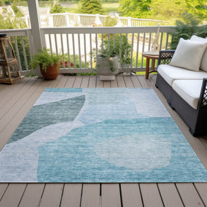 Homeroots 3' Abstract Washable Area Rug In Olive And Fern Green For Stylish Indoor And Outdoor Spaces 9' X 12' Polyester 580752