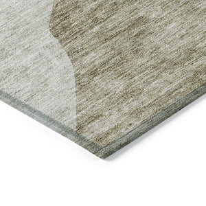 Homeroots 3' Abstract Washable Area Rug In Olive And Fern Green For Stylish Indoor And Outdoor Spaces 5' X 8' Polyester 580755
