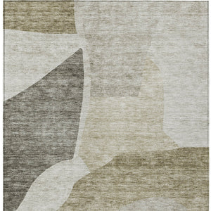 Homeroots 3' Abstract Washable Area Rug In Olive And Fern Green For Stylish Indoor And Outdoor Spaces 9' X 12' Polyester 580758