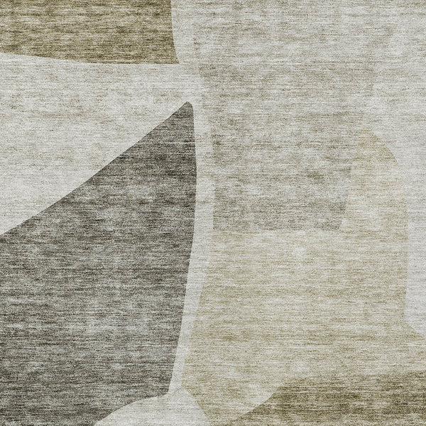 Homeroots 3' Abstract Washable Area Rug In Olive And Fern Green For Stylish Indoor And Outdoor Spaces 10' X 14' Polyester 580759