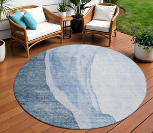 Homeroots 3' Brown And Taupe Abstract Washable Indoor-outdoor Area Rug For Durable, Stylish Spaces 8' Round Polyester 580768