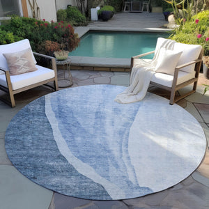 Homeroots 3' Brown And Taupe Abstract Washable Indoor-outdoor Area Rug For Durable, Stylish Spaces 8' Round Polyester 580768
