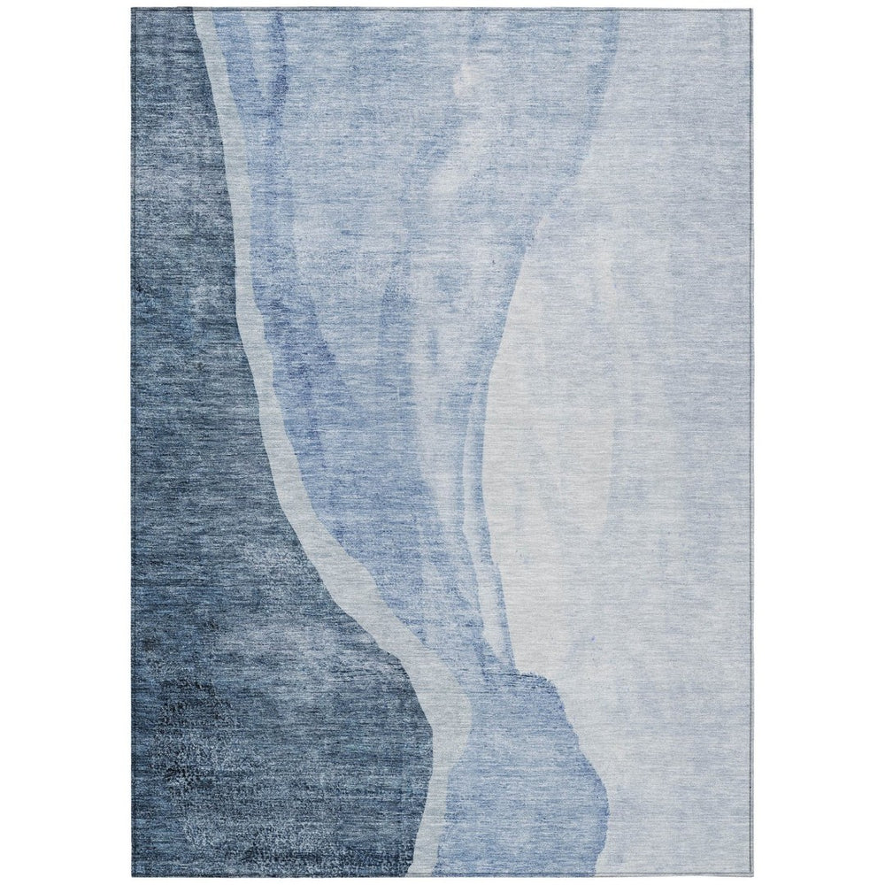 HomeRoots 9' Abstract Indoor Outdoor Area Rug in Navy and Sky Blue – Durable, Washable, and Stylish Decor Solution 9' X 12' 580770