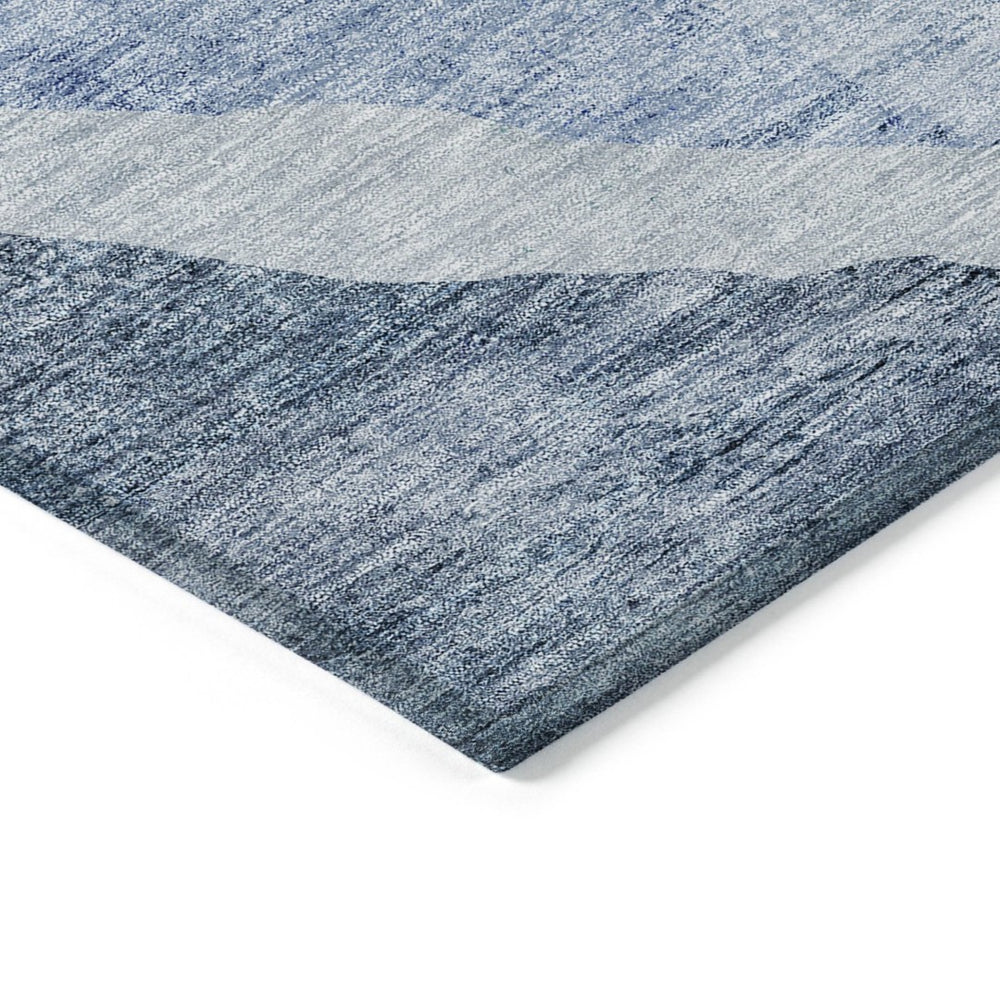 HomeRoots 9' Abstract Indoor Outdoor Area Rug in Navy and Sky Blue – Durable, Washable, and Stylish Decor Solution 9' X 12' 580770