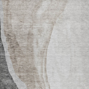 Homeroots 3' Brown And Taupe Abstract Washable Indoor-outdoor Area Rug For Durable, Stylish Spaces 3' X 5' Polyester 580772