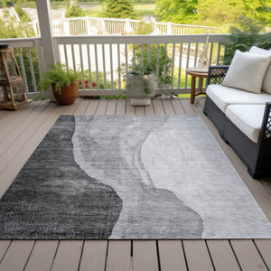 Homeroots 3' Brown And Taupe Abstract Washable Indoor-outdoor Area Rug For Durable, Stylish Spaces 3' X 5' Polyester 580778