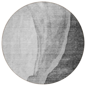 Homeroots 3' Brown And Taupe Abstract Washable Indoor-outdoor Area Rug For Durable, Stylish Spaces 8' Round Polyester 580780