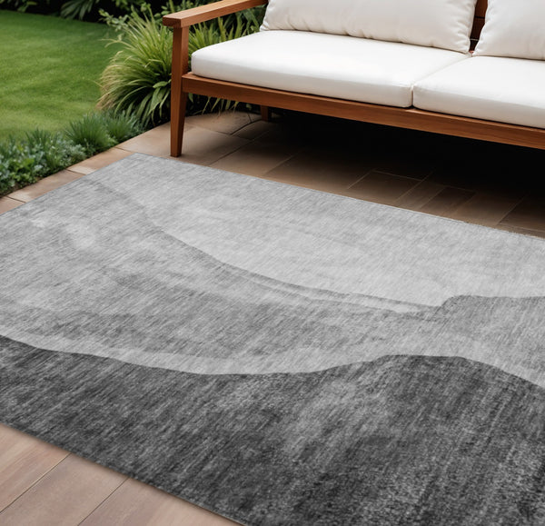 Homeroots 3' Brown And Taupe Abstract Washable Indoor-outdoor Area Rug For Durable, Stylish Spaces 9' X 12' Polyester 580782