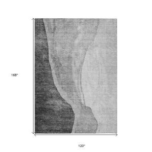 Homeroots 3' Brown And Taupe Abstract Washable Indoor-outdoor Area Rug For Durable, Stylish Spaces 10' X 14' Polyester 580783