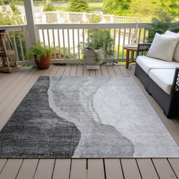 Homeroots 3' Brown And Taupe Abstract Washable Indoor-outdoor Area Rug For Durable, Stylish Spaces 10' X 14' Polyester 580783
