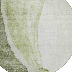 Homeroots 3' Brown And Taupe Abstract Washable Indoor-outdoor Area Rug For Durable, Stylish Spaces 8' Round Polyester 580786