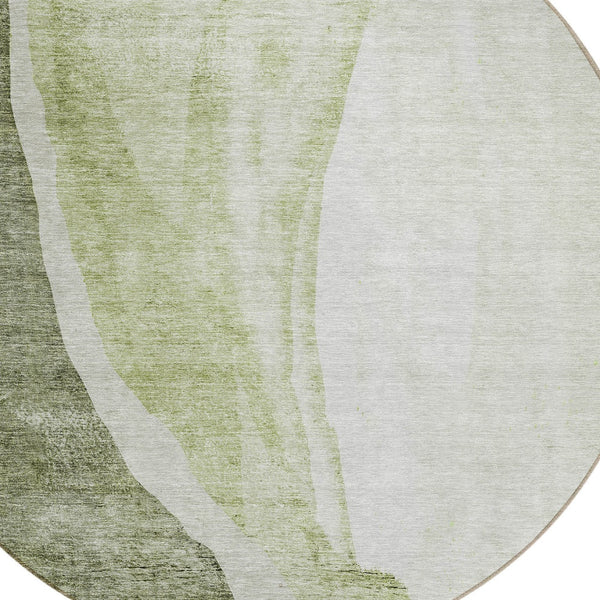 Homeroots 3' Brown And Taupe Abstract Washable Indoor-outdoor Area Rug For Durable, Stylish Spaces 8' Round Polyester 580786