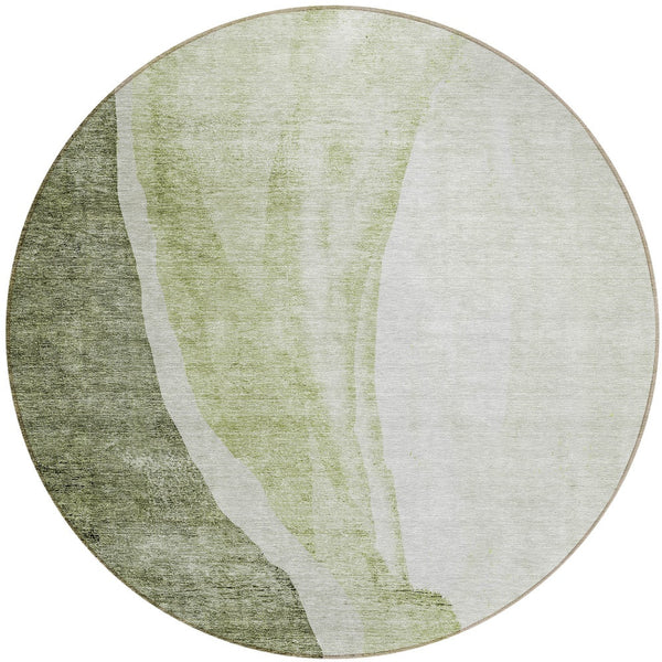 Homeroots 3' Brown And Taupe Abstract Washable Indoor-outdoor Area Rug For Durable, Stylish Spaces 8' Round Polyester 580786