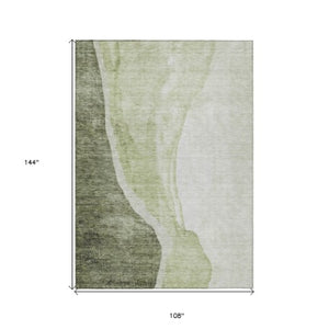 Homeroots 3' Brown And Taupe Abstract Washable Indoor-outdoor Area Rug For Durable, Stylish Spaces 9' X 12' Polyester 580788