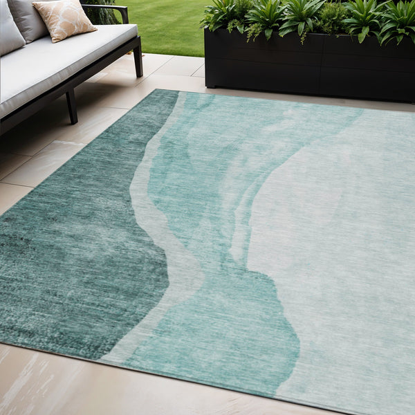 Homeroots 3' Brown And Taupe Abstract Washable Indoor-outdoor Area Rug For Durable, Stylish Spaces 5' X 8' Polyester 580791
