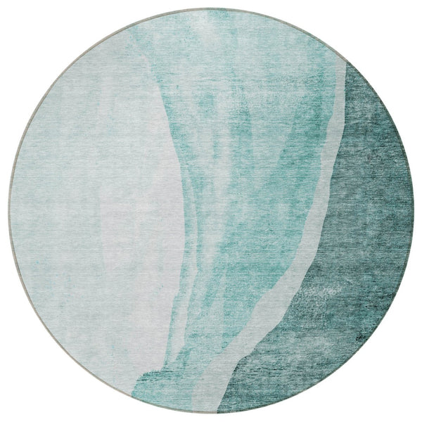 Homeroots 3' Brown And Taupe Abstract Washable Indoor-outdoor Area Rug For Durable, Stylish Spaces 8' Round Polyester 580792