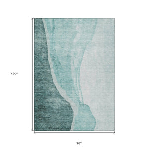 Homeroots 3' Brown And Taupe Abstract Washable Indoor-outdoor Area Rug For Durable, Stylish Spaces 8' X 10' Polyester 580793