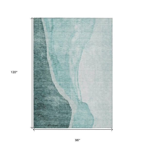 Homeroots 3' Brown And Taupe Abstract Washable Indoor-outdoor Area Rug For Durable, Stylish Spaces 8' X 10' Polyester 580793