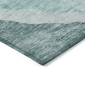 HomeRoots 9' Vibrant Teal Blue Aqua Mint Green Abstract Area Rug - Stylish & Durable for Indoor/Outdoor Use 9' X 12' 580794