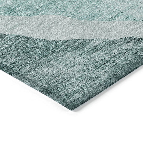 HomeRoots 9' Vibrant Teal Blue Aqua Mint Green Abstract Area Rug - Stylish & Durable for Indoor/Outdoor Use 9' X 12' 580794