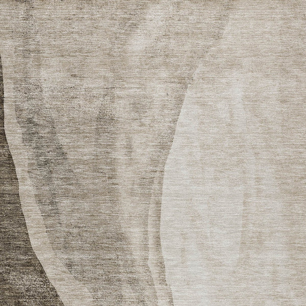 Homeroots 3' Brown And Taupe Abstract Washable Indoor-outdoor Area Rug For Durable, Stylish Spaces 8' X 10' Polyester 580799