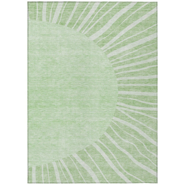 HomeRoots 5' Abstract Green and Mint Indoor Outdoor Area Rug – Stylish, Washable, and Durable for Any Space 5' X 8' 580803