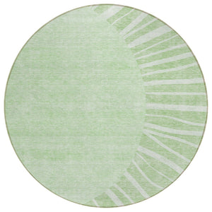 HomeRoots 5' Abstract Green and Mint Indoor Outdoor Area Rug – Stylish, Washable, and Durable for Any Space 8' Round 580804