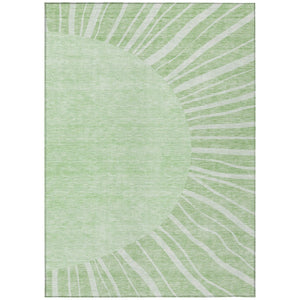 HomeRoots 5' Abstract Green and Mint Indoor Outdoor Area Rug – Stylish, Washable, and Durable for Any Space 8' X 10' 580805