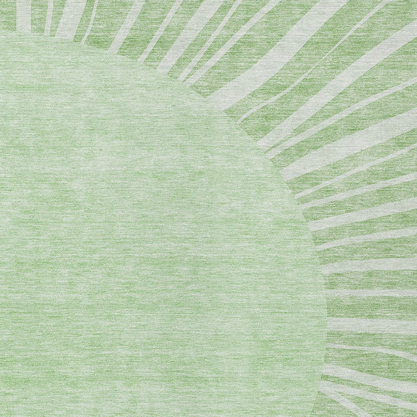 Homeroots 3' Abstract Washable Area Rug In Green And Mint - Perfect For Indoor And Outdoor Spaces! 8' X 10' Polyester 580805