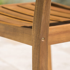 English Elm Christopher Knight Home® - STAMFORD Solid Acacia Wood Dining Chairs Set of 2 for Patio Backyard Poolside Garden, Durable Weatherproof Construction Teak N762P251941A