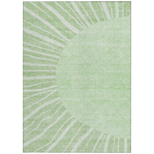 Homeroots 3' Abstract Washable Area Rug In Green And Mint - Perfect For Indoor And Outdoor Spaces! 10' X 14' Polyester 580807