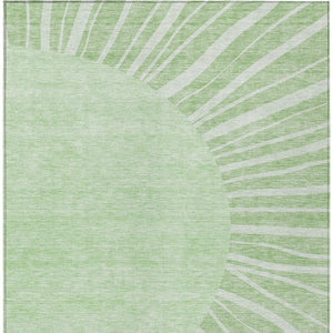 Homeroots 3' Abstract Washable Area Rug In Green And Mint - Perfect For Indoor And Outdoor Spaces! 10' X 14' Polyester 580807