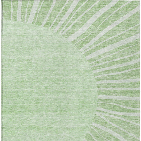 Homeroots 3' Abstract Washable Area Rug In Green And Mint - Perfect For Indoor And Outdoor Spaces! 10' X 14' Polyester 580807