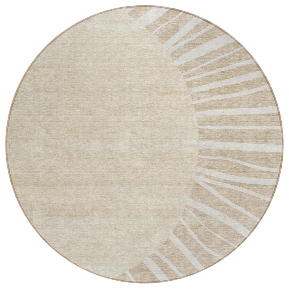 HomeRoots 5' Modern Abstract Washable Indoor Outdoor Area Rug - Durable, Stylish, and Easy to Clean Design 8' Round 580810