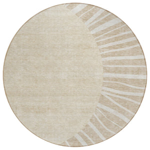 HomeRoots 5' Modern Abstract Washable Indoor Outdoor Area Rug - Durable, Stylish, and Easy to Clean Design 8' Round 580810