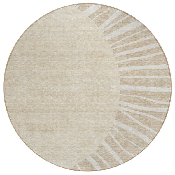 HomeRoots 5' Modern Abstract Washable Indoor Outdoor Area Rug - Durable, Stylish, and Easy to Clean Design 8' Round 580810