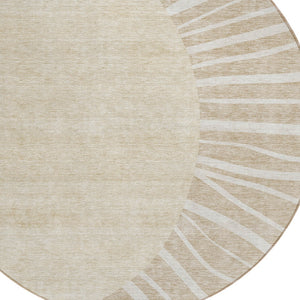 Homeroots 3' Abstract Washable Area Rug In Green And Mint - Perfect For Indoor And Outdoor Spaces! 8' Round Polyester 580810