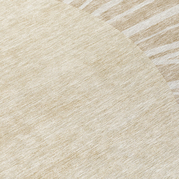 Homeroots 3' Abstract Washable Area Rug In Green And Mint - Perfect For Indoor And Outdoor Spaces! 8' Round Polyester 580810