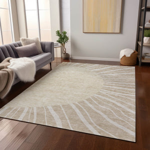 Homeroots 3' Abstract Washable Area Rug In Green And Mint - Perfect For Indoor And Outdoor Spaces! 9' X 12' Polyester 580812