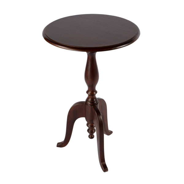 Butler Specialty Tia Traditional Round Wood Pedestal Side Table With Elegant Cabriole Legs - Classic Charm For Any Room Brown Mango Solids 5808140-butler