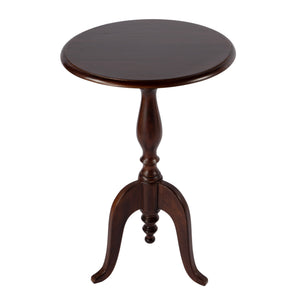 Butler Specialty Tia Traditional Round Wood Pedestal Side Table With Elegant Cabriole Legs - Classic Charm For Any Room Brown Mango Solids 5808140-butler